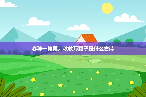 春种一粒粟，秋收万颗子是什么古诗
