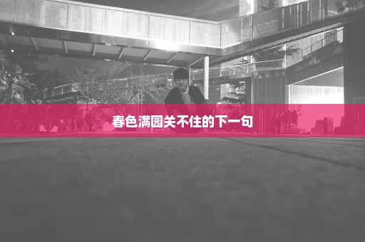 春色满园关不住的下一句