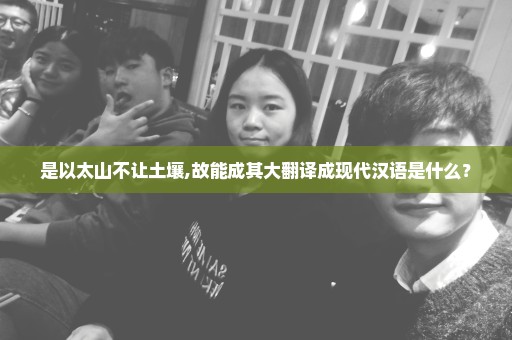 是以太山不让土壤,故能成其大翻译成现代汉语是什么？
