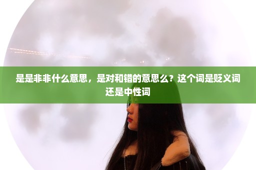 是是非非什么意思，是对和错的意思么？这个词是贬义词还是中性词