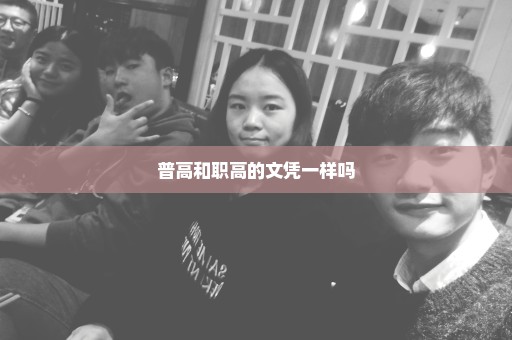 普高和职高的文凭一样吗
