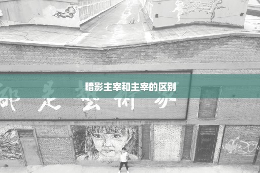 暗影主宰和主宰的区别