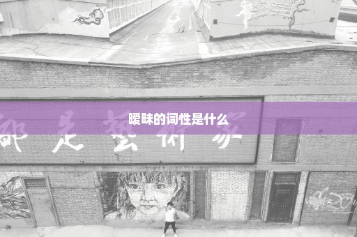 暧昧的词性是什么