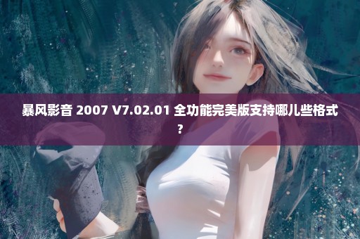 暴风影音 2007 V7.02.01 全功能完美版支持哪儿些格式?