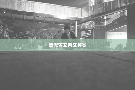 曹修古文言文答案