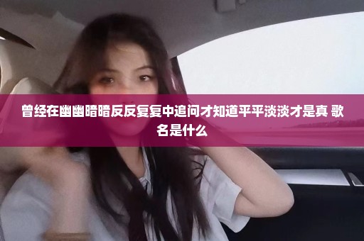 曾经在幽幽暗暗反反复复中追问才知道平平淡淡才是真 歌名是什么