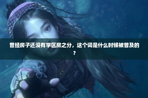曾经房子还没有学区房之分，这个词是什么时候被普及的？