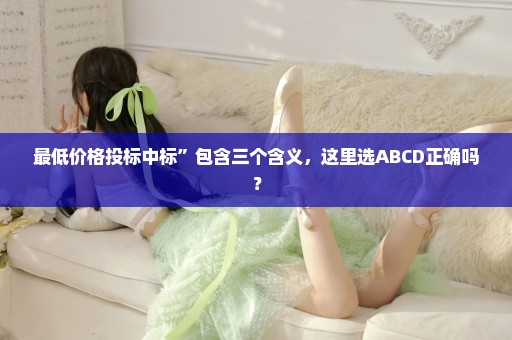 最低价格投标中标”包含三个含义，这里选ABCD正确吗？