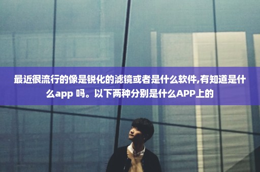 最近很流行的像是锐化的滤镜或者是什么软件,有知道是什么app 吗。以下两种分别是什么APP上的