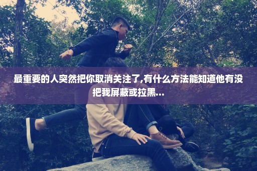 最重要的人突然把你取消关注了,有什么方法能知道他有没把我屏蔽或拉黑...