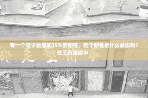 有一个鞋子是增加35%的韧性。这个韧性是什么意思啊？在王者荣耀中。