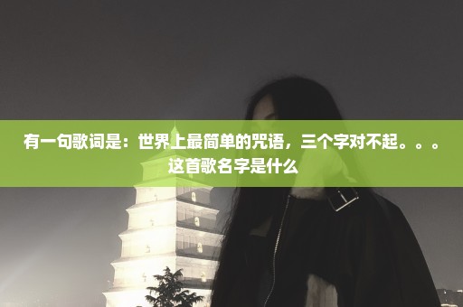 有一句歌词是：世界上最简单的咒语，三个字对不起。。。 这首歌名字是什么