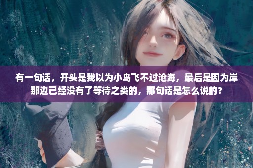 有一句话，开头是我以为小鸟飞不过沧海，最后是因为岸那边已经没有了等待之类的，那句话是怎么说的？