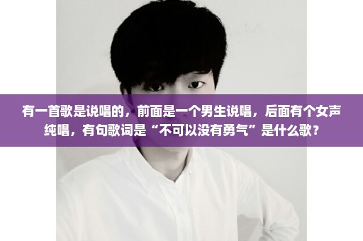 有一首歌是说唱的，前面是一个男生说唱，后面有个女声纯唱，有句歌词是“不可以没有勇气”是什么歌？