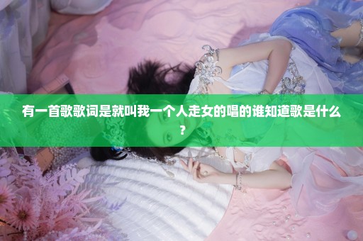 有一首歌歌词是就叫我一个人走女的唱的谁知道歌是什么？