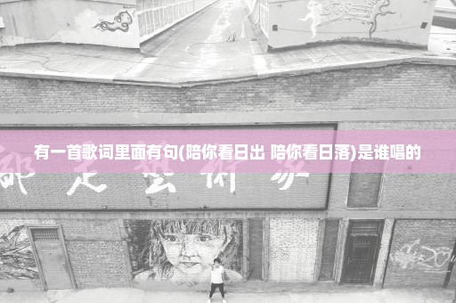 有一首歌词里面有句(陪你看日出 陪你看日落)是谁唱的