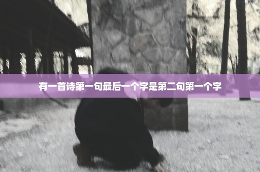 有一首诗第一句最后一个字是第二句第一个字