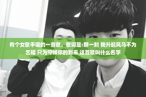 有个女歌手唱的一首歌，歌词是:那一刻 我升起风马不为乞福 只为守候你的到来 这首歌叫什么名字