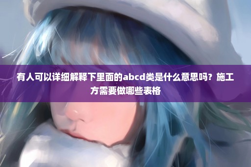 有人可以详细解释下里面的abcd类是什么意思吗？施工方需要做哪些表格