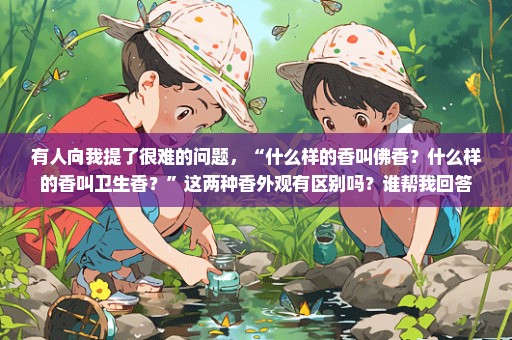 有人向我提了很难的问题，“什么样的香叫佛香？什么样的香叫卫生香？”这两种香外观有区别吗？谁帮我回答