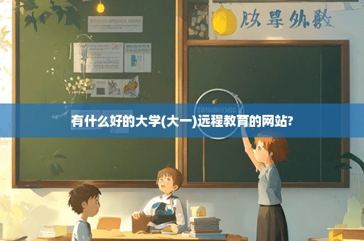 有什么好的大学(大一)远程教育的网站?