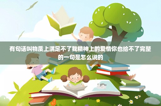 有句话叫物质上满足不了我精神上的爱情你也给不了完整的一句是怎么说的