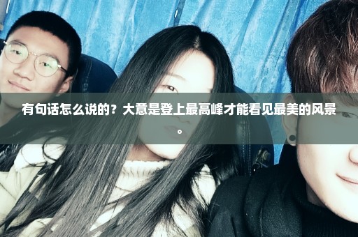 有句话怎么说的？大意是登上最高峰才能看见最美的风景。