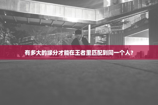 有多大的缘分才能在王者里匹配到同一个人？
