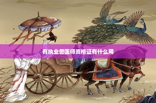 有执业兽医师资格证有什么用