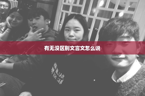 有无没区别文言文怎么说