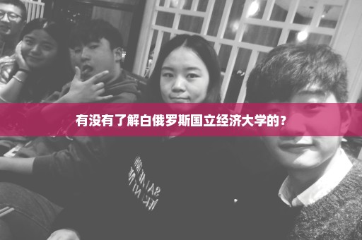 有没有了解白俄罗斯国立经济大学的？