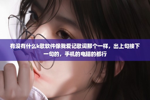 有没有什么k歌软件像我爱记歌词那个一样，出上句接下一句的，手机的电脑的都行