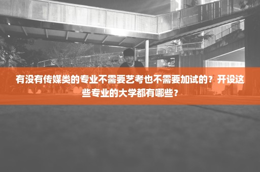 有没有传媒类的专业不需要艺考也不需要加试的？开设这些专业的大学都有哪些？