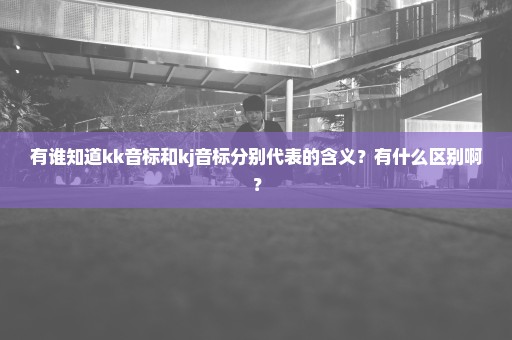 有谁知道kk音标和kj音标分别代表的含义？有什么区别啊？