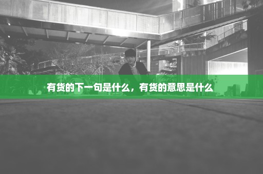 有货的下一句是什么，有货的意思是什么 