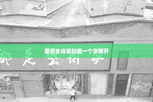 望岳全诗紧扣哪一个字展开