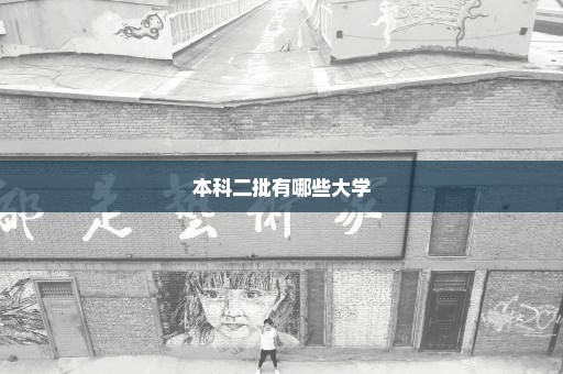 本科二批有哪些大学