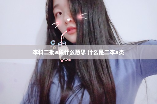 本科二批a段什么意思 什么是二本a类