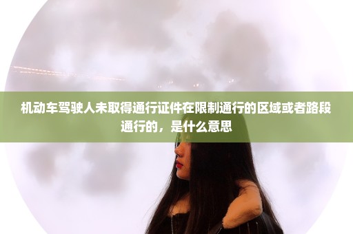 机动车驾驶人未取得通行证件在限制通行的区域或者路段通行的，是什么意思