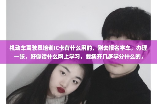 机动车驾驶员培训IC卡有什么用的，刚去报名学车，办理一张，好像话什么网上学习，要集齐几多学分什么的，