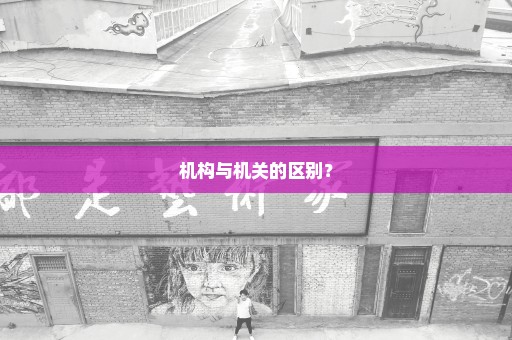 机构与机关的区别？