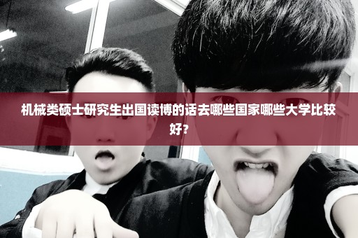 机械类硕士研究生出国读博的话去哪些国家哪些大学比较好？