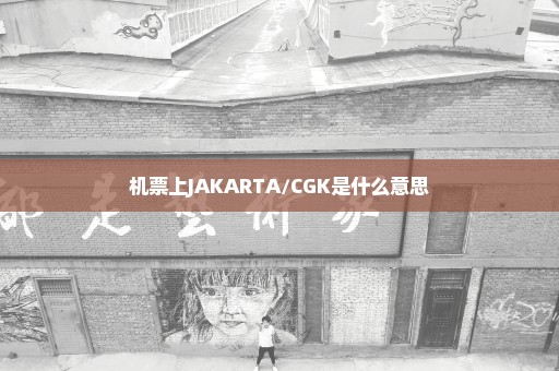 机票上JAKARTA/CGK是什么意思