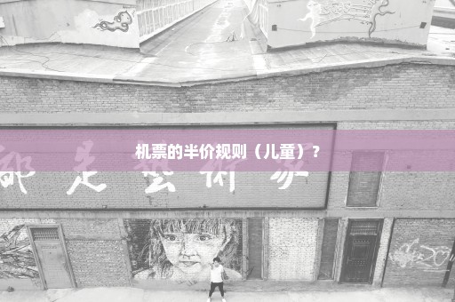 机票的半价规则（儿童）？
