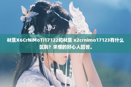 材质X6CrNiMoTi17122和材质 x2crnimo17123有什么区别？求懂的好心人回答。