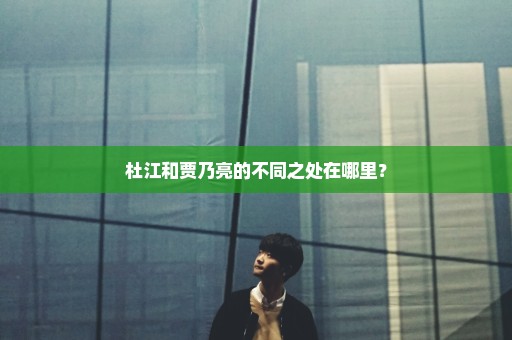 杜江和贾乃亮的不同之处在哪里？