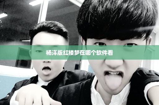 杨洋版红楼梦在哪个软件看