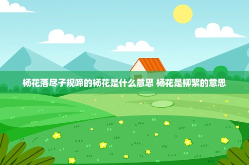 杨花落尽子规啼的杨花是什么意思 杨花是柳絮的意思