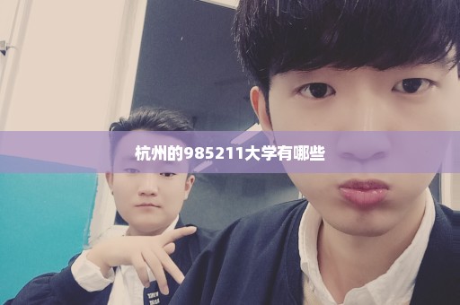 杭州的985211大学有哪些