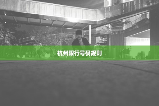 杭州限行号码规则